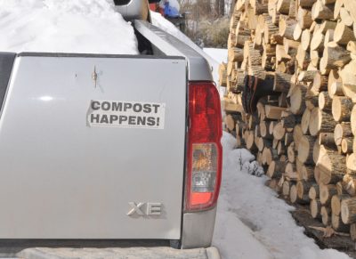 Compost happens bumper sticker